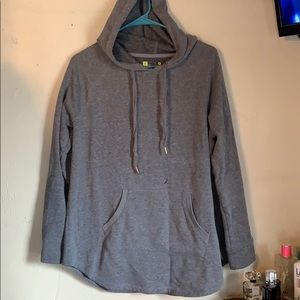 Gray exercise hoodie